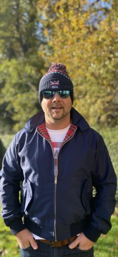Customer photo review of Mens Classic Harrington Jacket - Navy