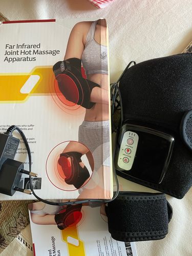 Customer photo review of Electric Heated Knee & Joint Massager Brace for Arthritis and Pain Relief