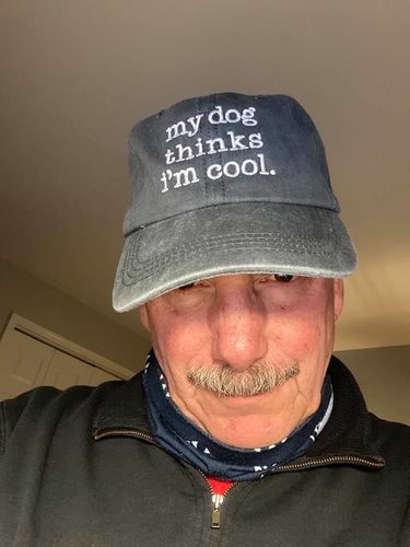 Customer photo review of My Dog Thinks I'm Cool Classic Charcoal Hat