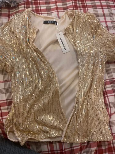 Customer photo review of Fashion Elegant Sequin Short Coat