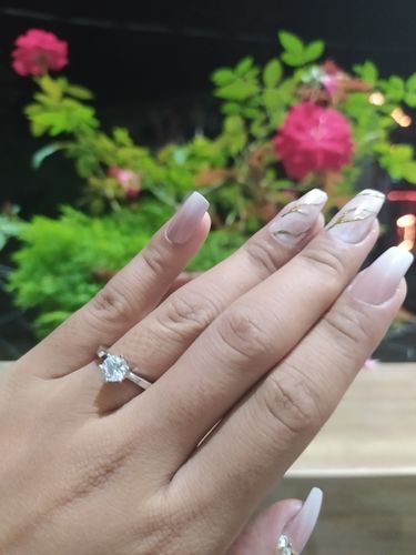 Customer photo review of 1ct Solitaire 6-prong Engagement Ring