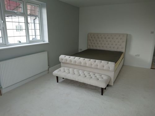 Customer photo review of Colorado Soft Cream Naple Chesterfield Sleigh Scroll Bed Frame