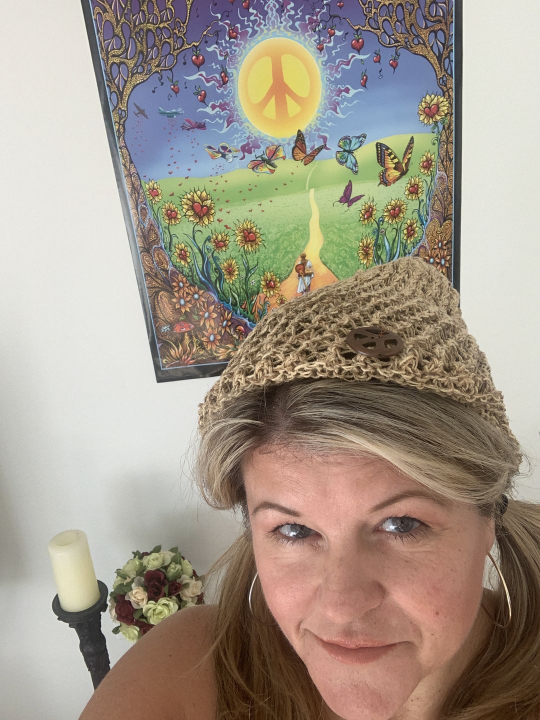 Customer photo review of Honeycomb Peace Hemp Hat