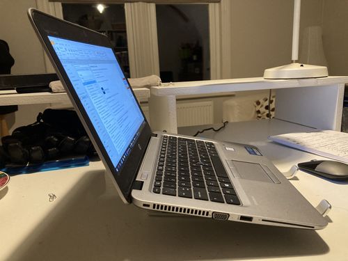 Customer photo review of Laptop Stand | Aluminium, Portable & Foldable
