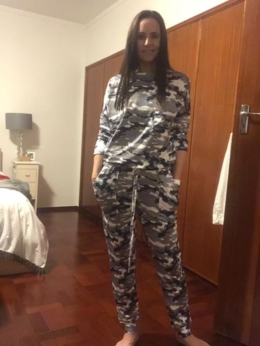 Customer photo review of Camouflage Print Top & Drawstring Pants Set