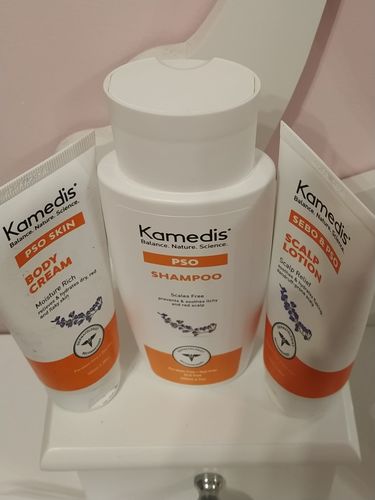 Customer photo review of ערכה טיפולית ליובש וקילופים בעור | PSO BODY & SCALP KIT