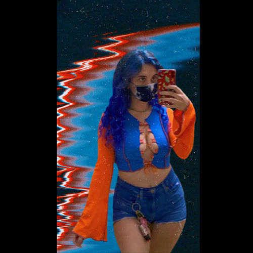 Customer photo review of Long sleeve flared lace up top