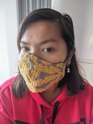 Customer photo review of Handwoven Face Mask