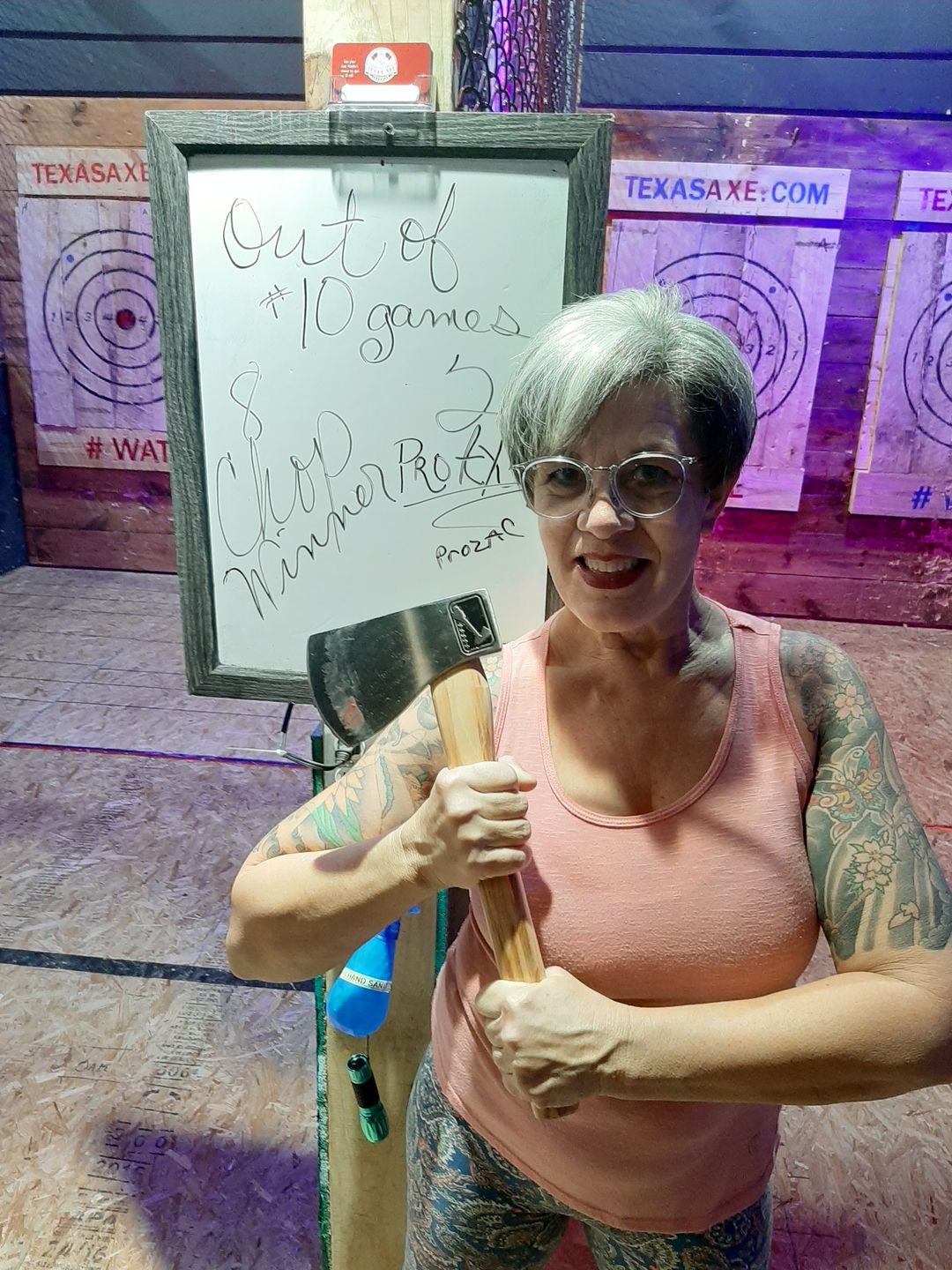 Customer photo review of Ace of Spades Throwing Axe
