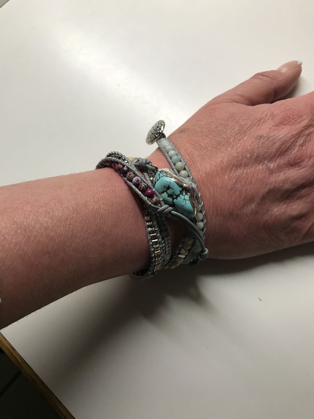 Customer photo review of OPTIMISMUS Wickelarmband Türkis