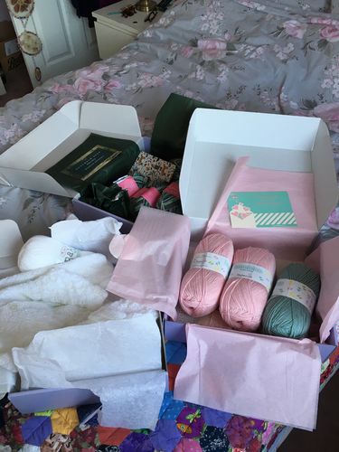 Customer photo review of Baby Mystery Knitting Box