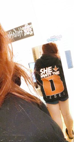 Customer photo review of AB She Wants the Diesel Hoodie ( Black / Red )