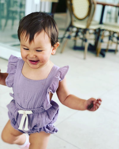 Customer photo review of Bow Ruffle Romper | Lilac