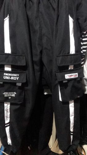 K J review of CH Letter Stripes Cargo Pants image 1 out of 1