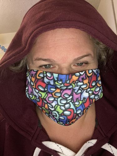 Customer photo review of Among Us Face Mask