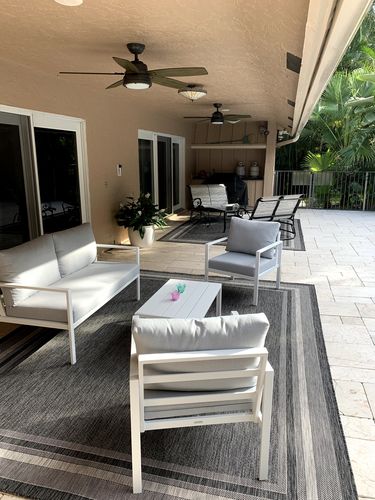 Customer photo review of Juno 4 Piece Outdoor Conversation Sofa Set in White