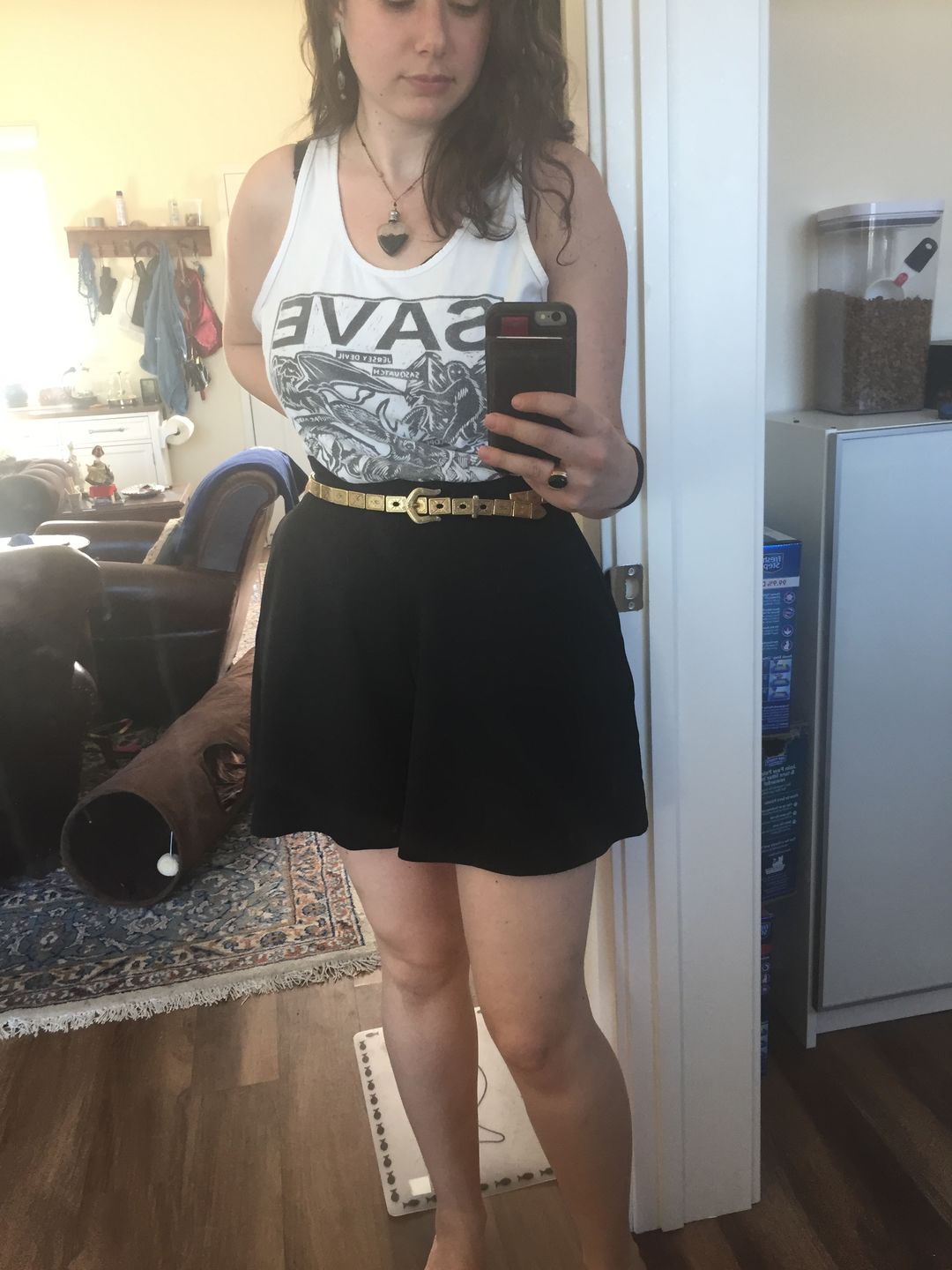 Customer photo review of Black Widow Tap Shorts in Oxblood