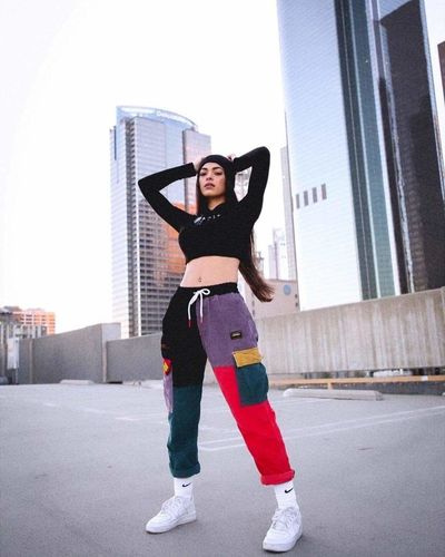 M L review of CH Patchwork Corduroy Cargo Pants image 1 out of 1