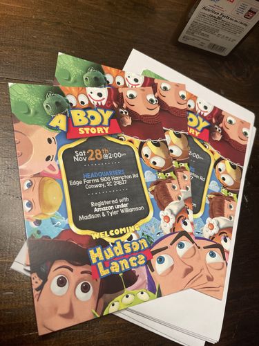 Customer photo review of Toy Story 4 Invitations