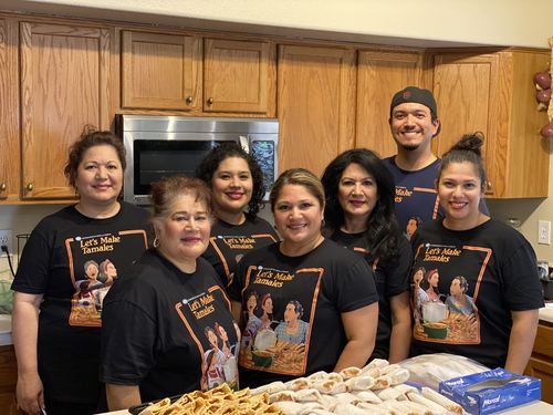 Customer photo review of Let's Make Tamales OG Familia Tee- Making Masa And Memories