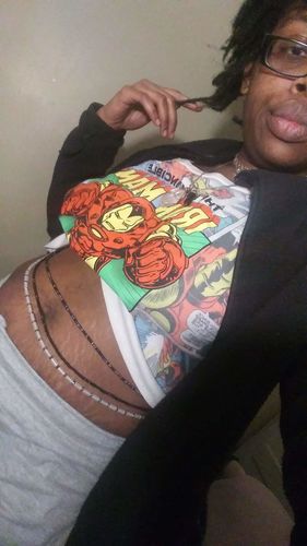 Customer photo review of Iridescent Glow in the Dark Waist Beads