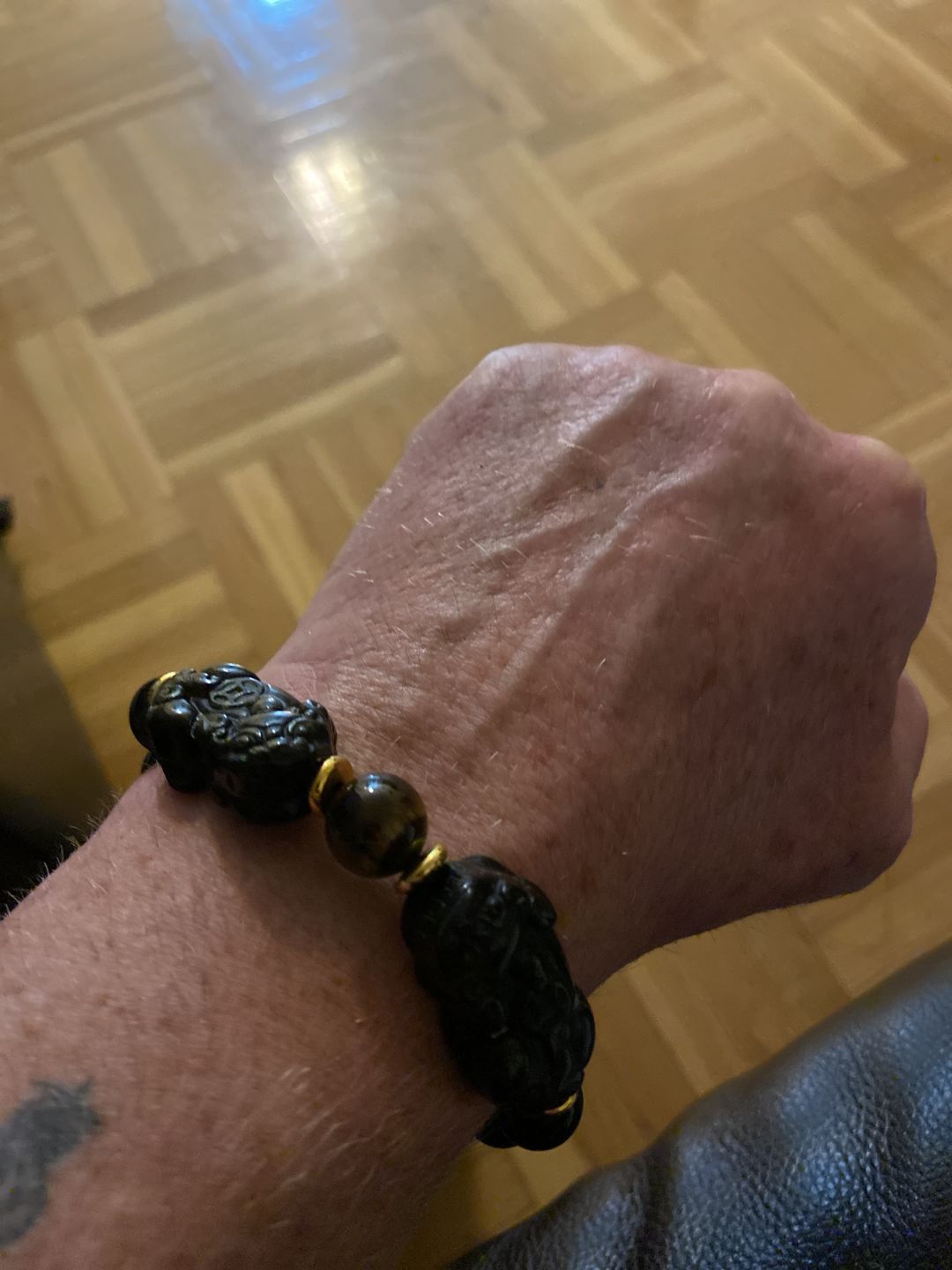 Customer photo review of Natural Gold Obsidian Double Pi Yao Wealth Bracelet