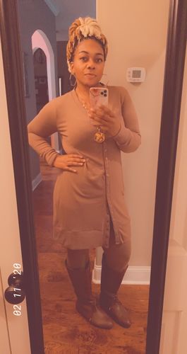 Customer photo review of Terri 2pc Long Cardigan Set (Mocha)
