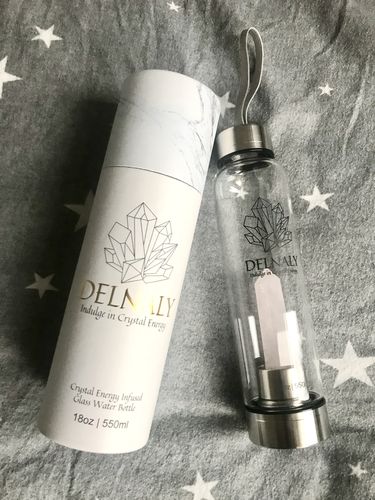 Customer photo review of Rose Quartz Crystal Elixir Water Bottle