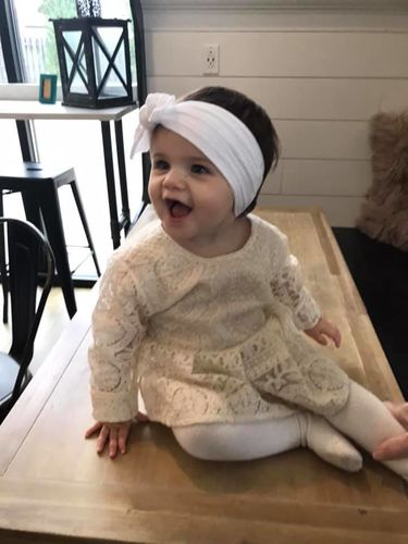 Customer photo review of Callie lace onesie dress