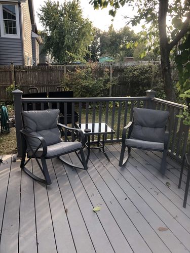 Customer photo review of 3-Piece Outdoor Dark Gray Rocking Chairs