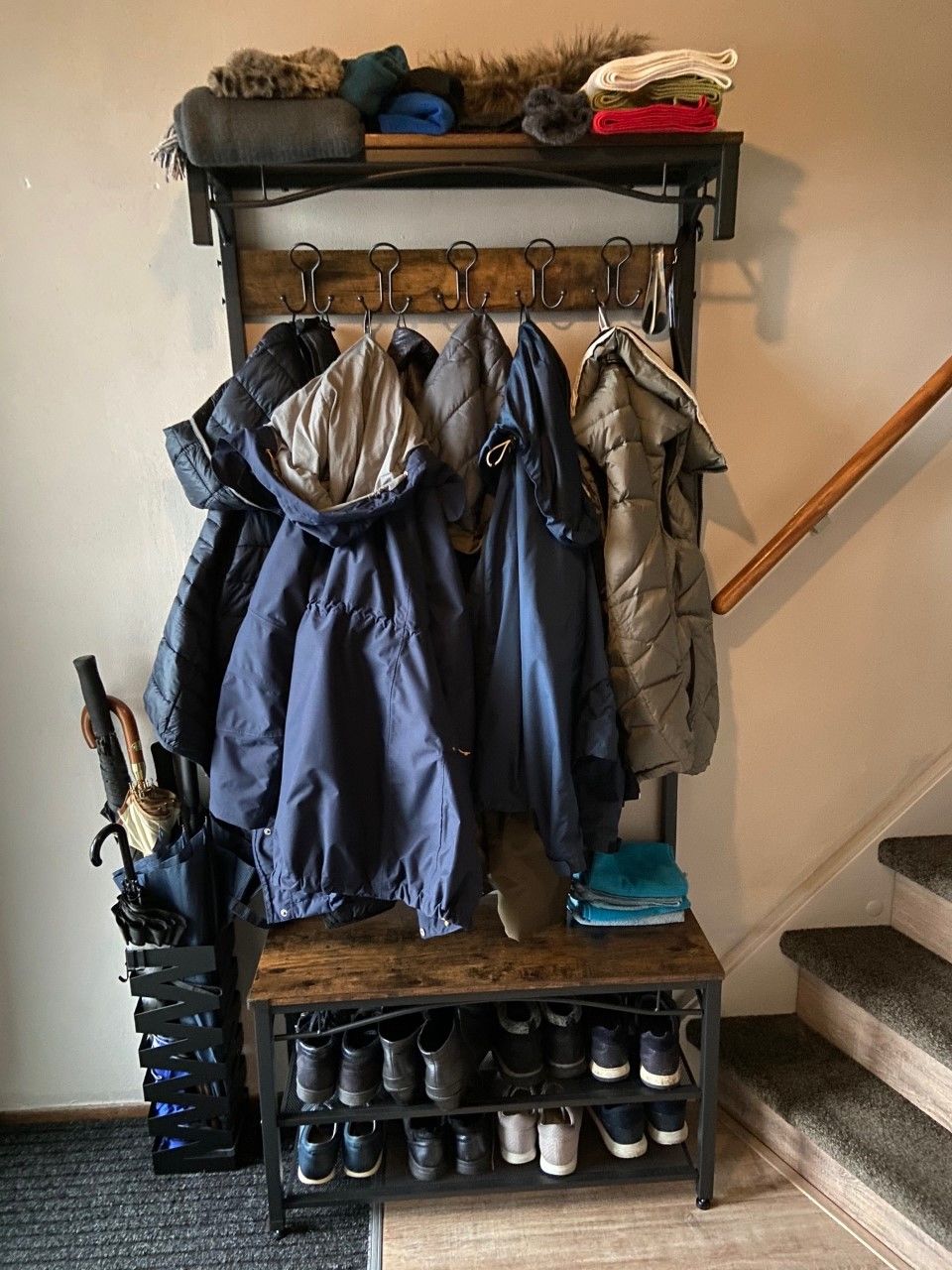 Customer photo review of Garderoberek Industrieel Design | Houtlook en Staal | 80x30x179cm