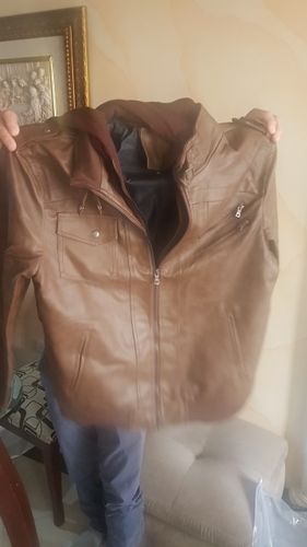 Customer photo review of New Men's Leather Jackets Autumn Casual Motorcycle PU Jacket