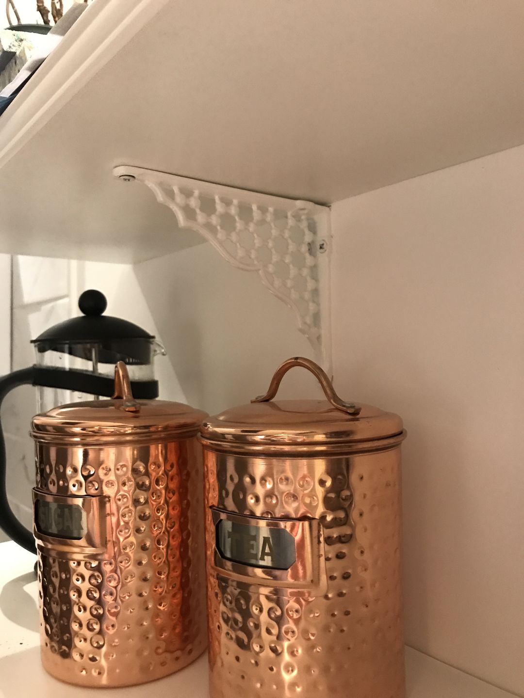 Customer photo review of 6 x 5 Inch Honeycomb Cast Iron Shelf Bracket