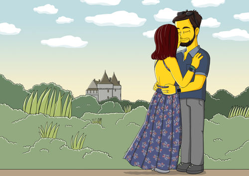 Customer photo review of Caricature cartoon dessinée à la main: en mode jaune