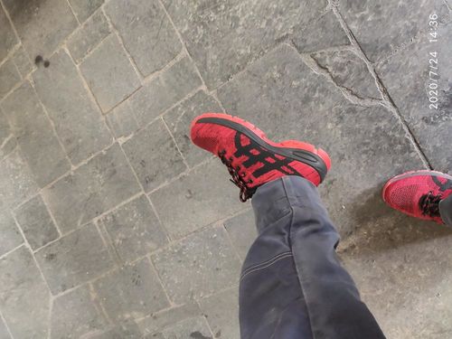 Customer photo review of SOLID Sneakers "Trail Knit" Steel Toecap Reinforced Work Safety Shoes -Red-