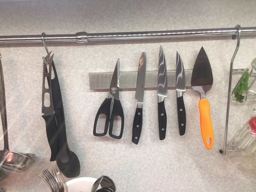 Customer photo review of Premium Magnetic Kitchen Knife Holder Strip