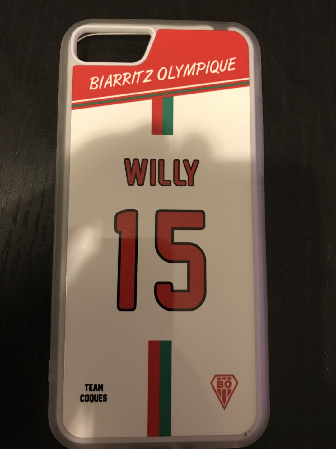 Customer photo review of Coque rugby BIARRITZ OLYMPIQUE - flocage 100% personnalisable - iPhone smartphone