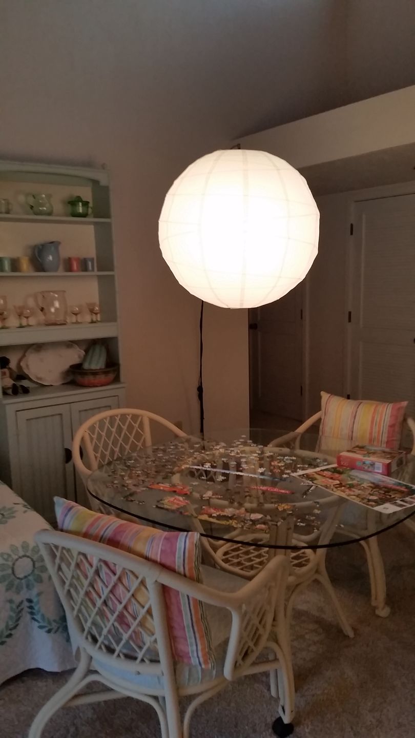 Customer photo review of 24" White Round Paper Lantern, Crisscross Ribbing, Chinese Hanging Wedding & Party Decoration