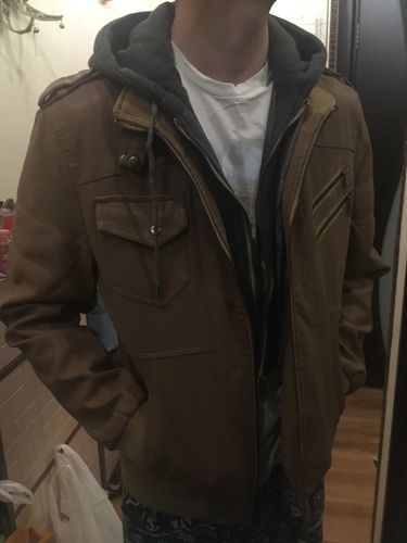 Customer photo review of New Men's Leather Jackets Autumn Casual Motorcycle PU Jacket