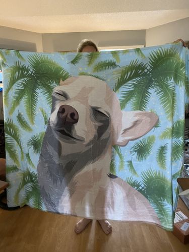 Customer photo review of Custom Pet Fleece Blanket