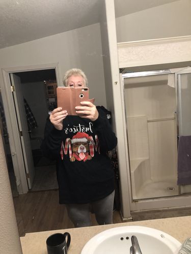 Customer photo review of Christmas Dog Mom/Dad - Personalized Custom Unisex Long Sleeve