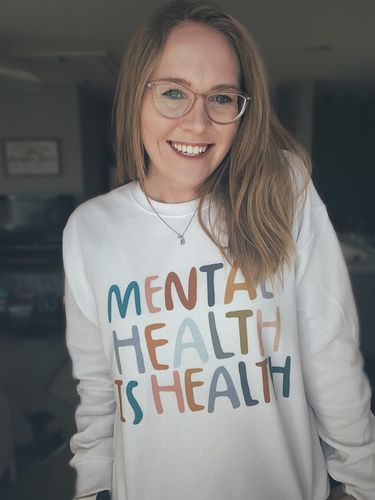 Customer photo review of Mental Health Is Health -- Sweatshirt