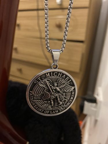 Customer photo review of ST MICHAELS  NECKLACE