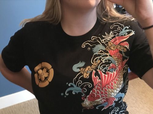Customer photo review of Red Koi Painted T-shirt