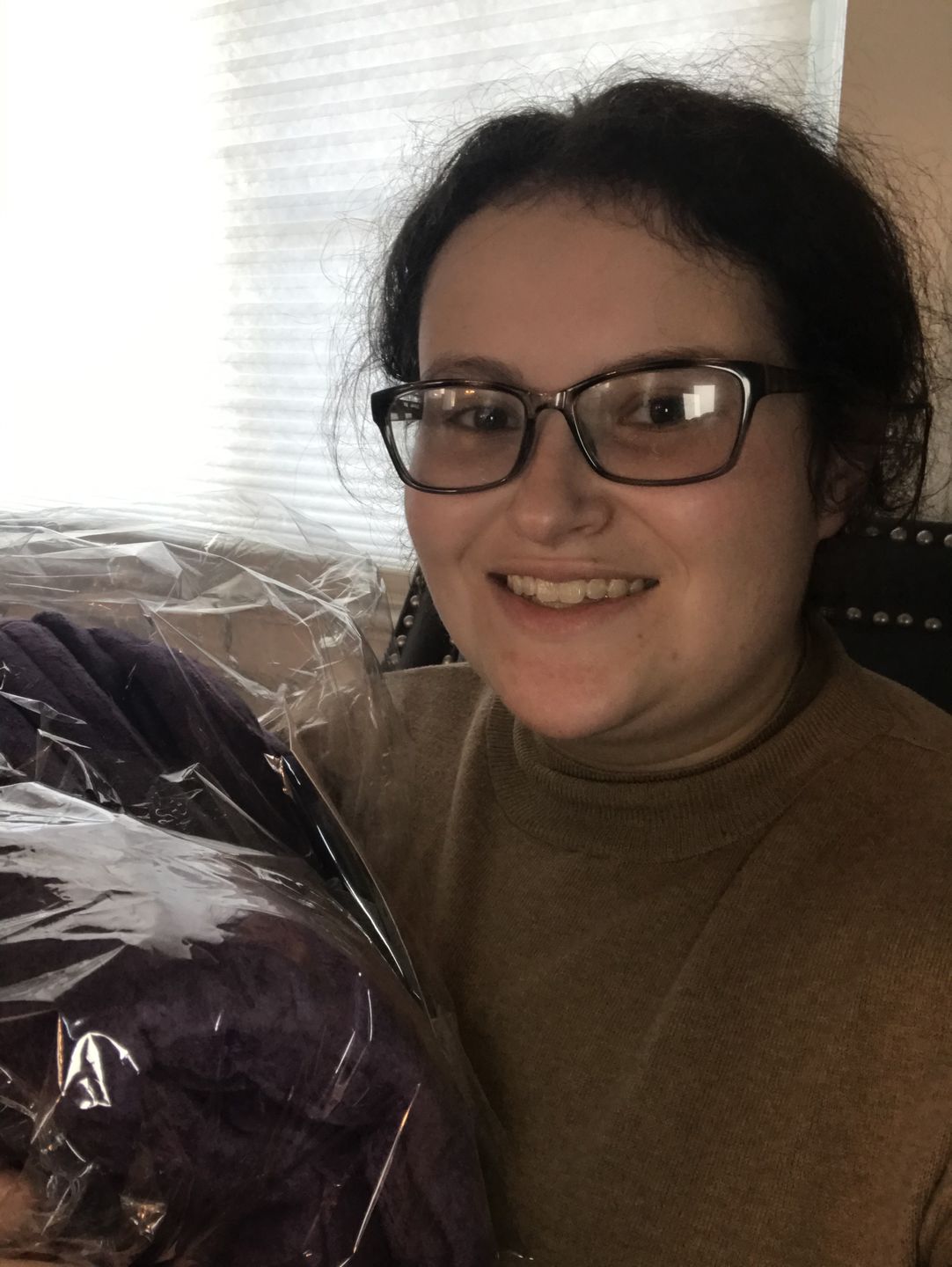 Customer photo review of BiggerBee Minky Throw Blanket PLC Jewel Purple