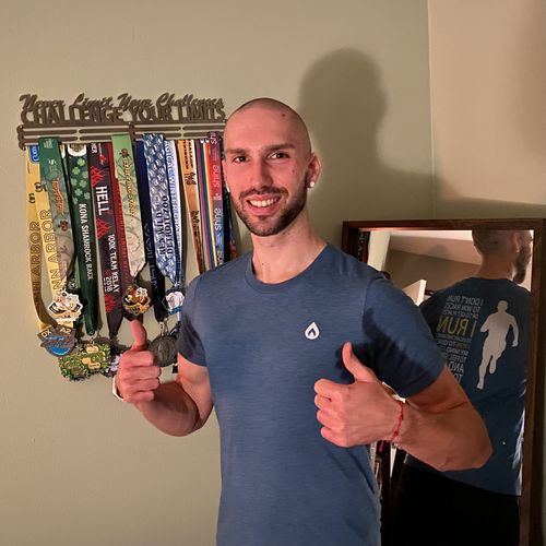 Customer photo review of Run Free Men's Tee
