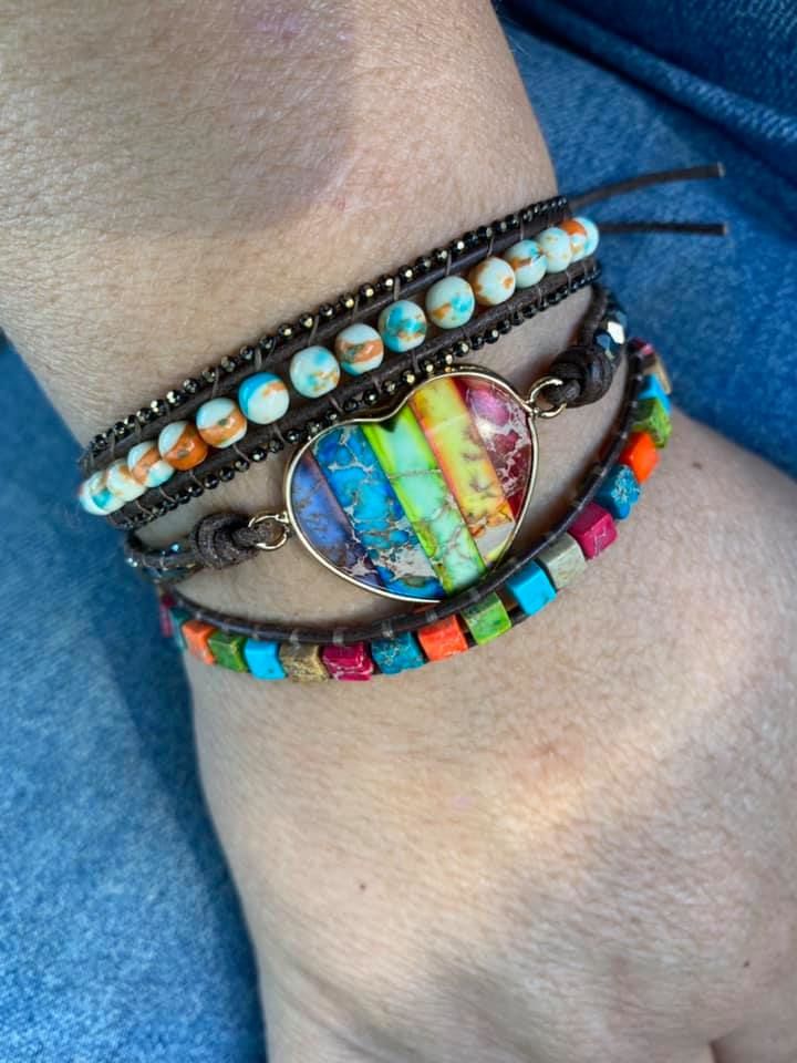 Customer photo review of Chakra Moonlight Protection Wrap Bracelet