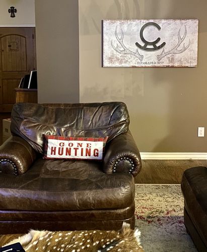 Customer photo review of Rustic Family Antler Sign
