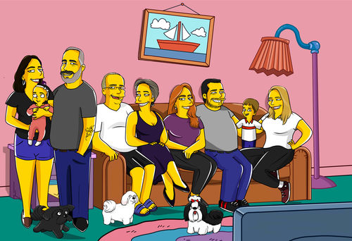 Customer photo review of RETRATO EM ARQUIVO DIGITAL FAMILIA AMARELA - 9 / 11 personagens