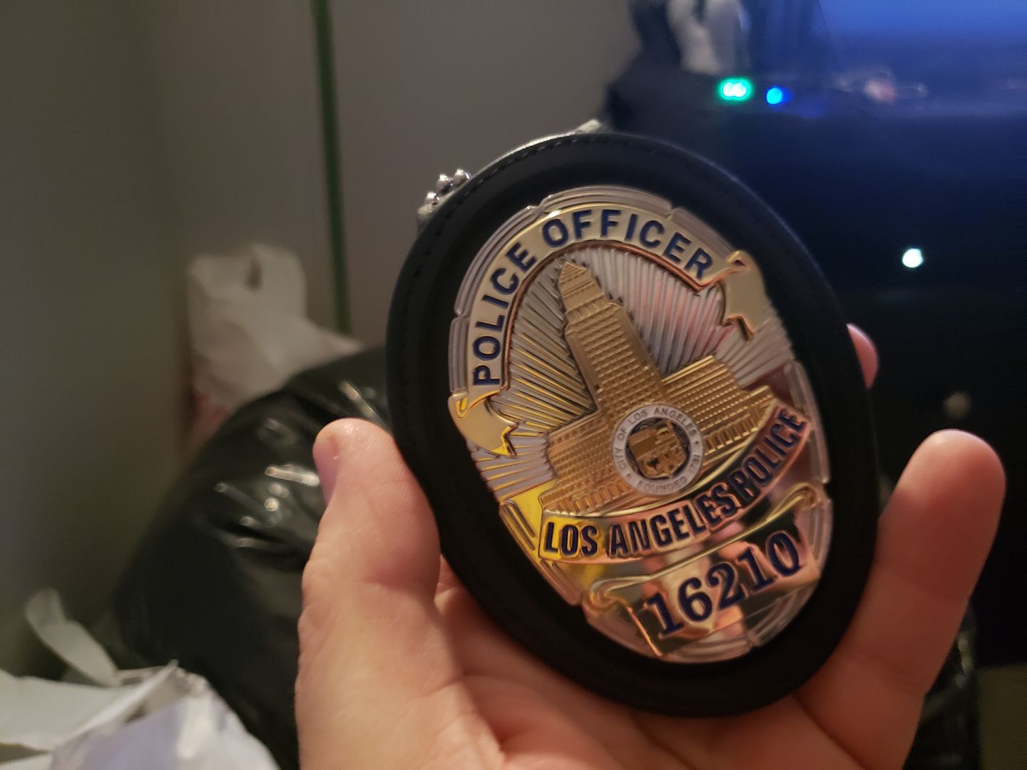 Customer photo review of LAPD Los Angeles Police Officer Badge Solid Copper Replica Movie Props With Number 16210